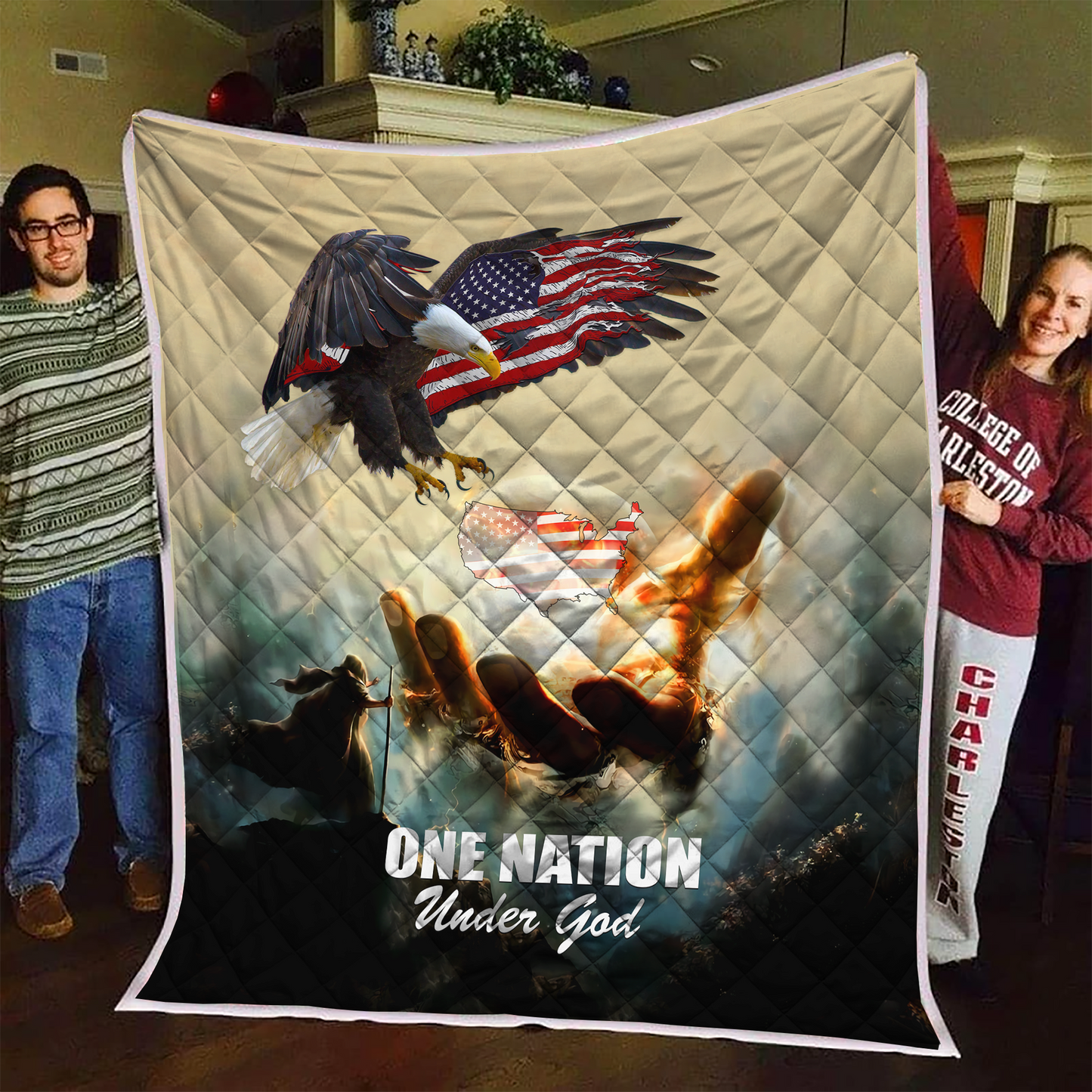 American One Nation Under God 3D Quilt 04