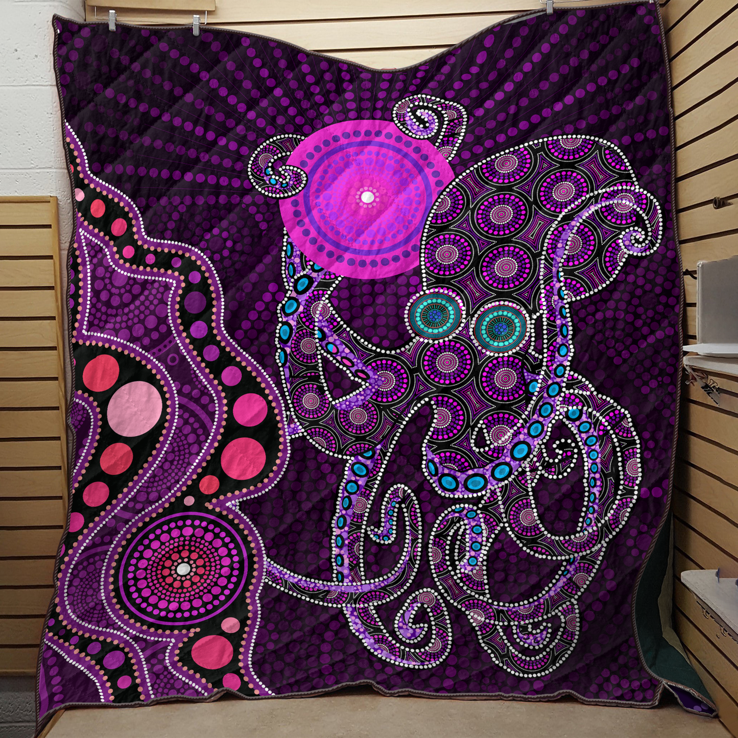 Aboriginal Decors Australian Gifts Purple Octopus Quilt