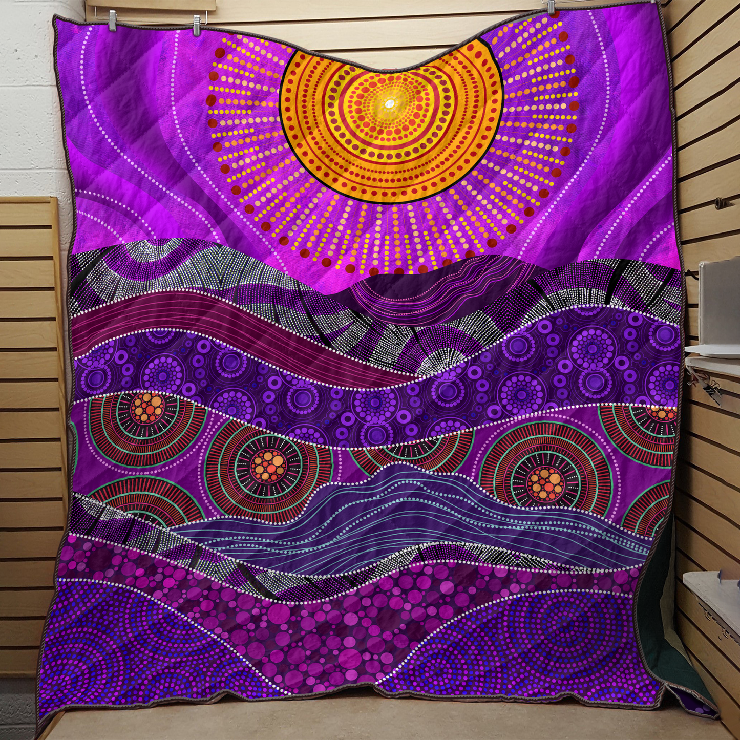 Aboriginal Decors Australian Gifts the purple sun Quilt