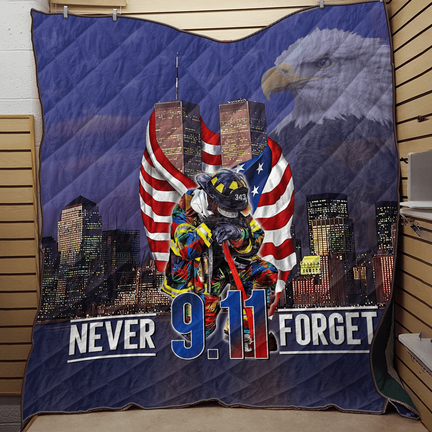 Never Forget Firefighter Quilt Blanket