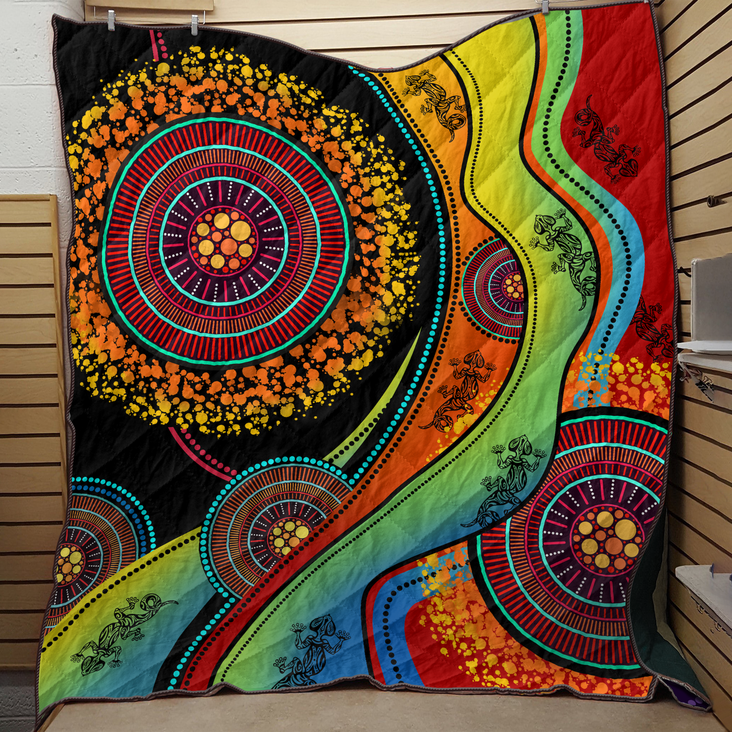 Aboriginal Decors Australian Gifts Lizards Dreamtime Quilt