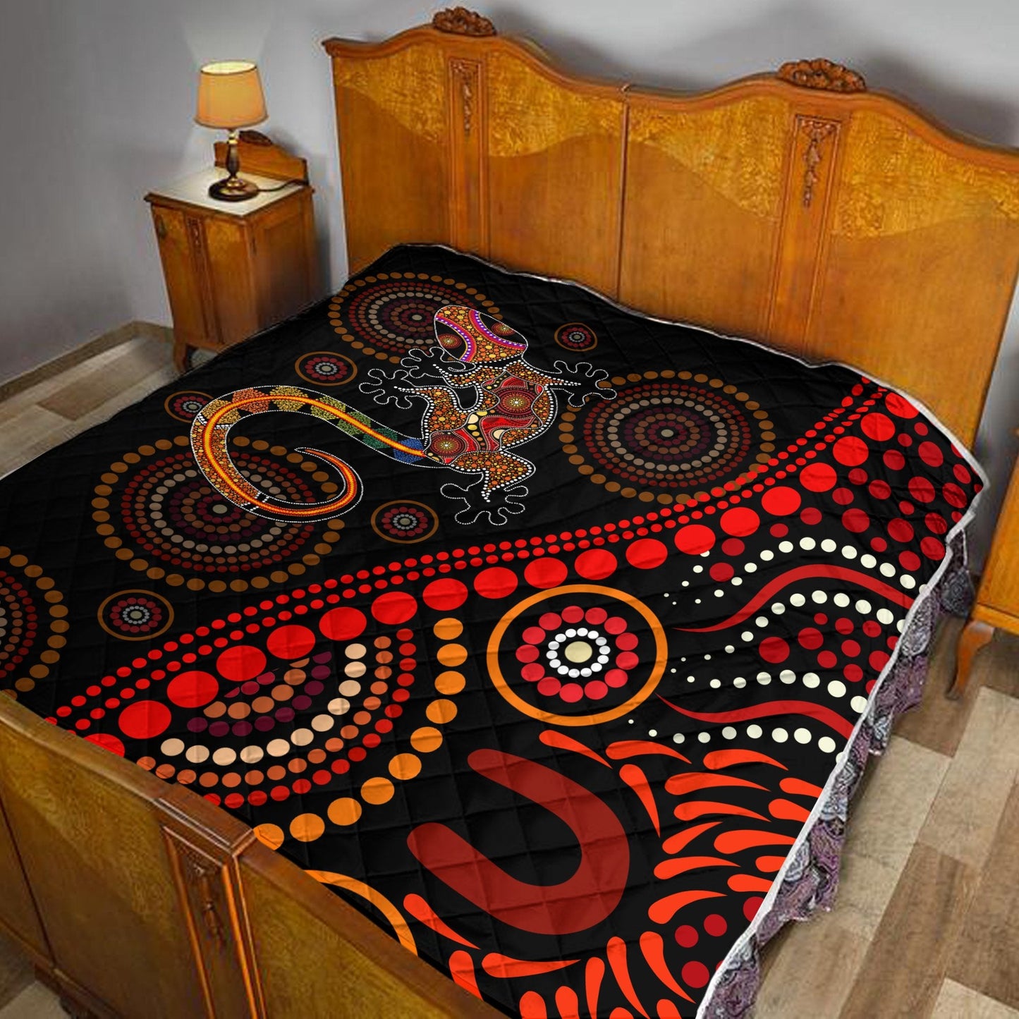 Aboriginal Decors Australian Gifts Lizard Sun Style Quilt