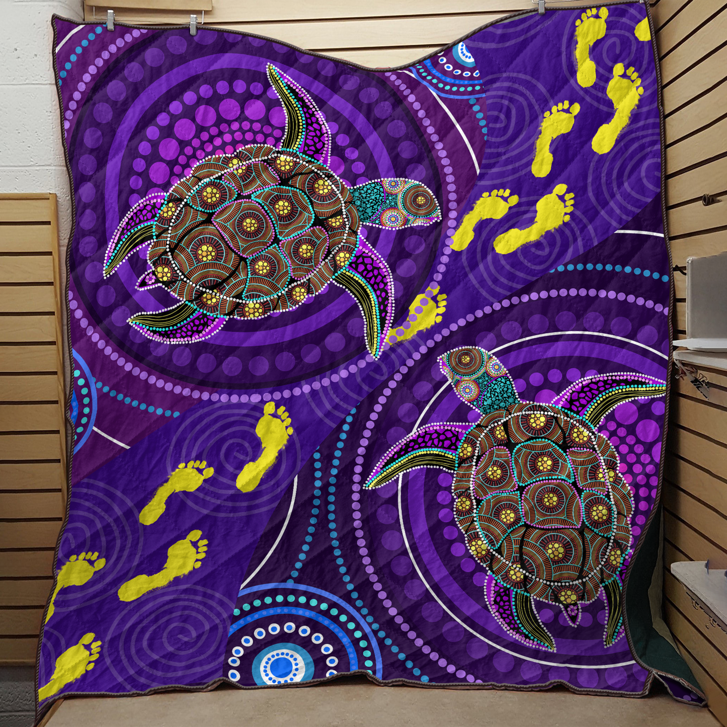 Aboriginal Decors Australian Gifts Purple Turtles Quilt
