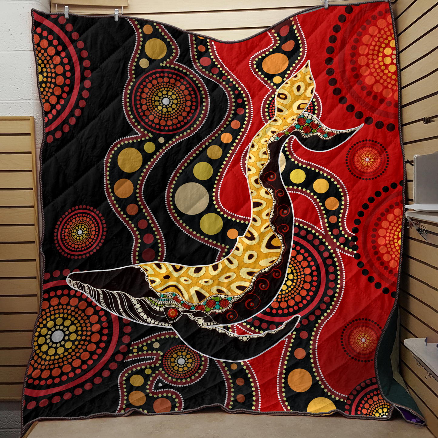 Aboriginal Decors Australian Gifts Shark Hunting Quilt