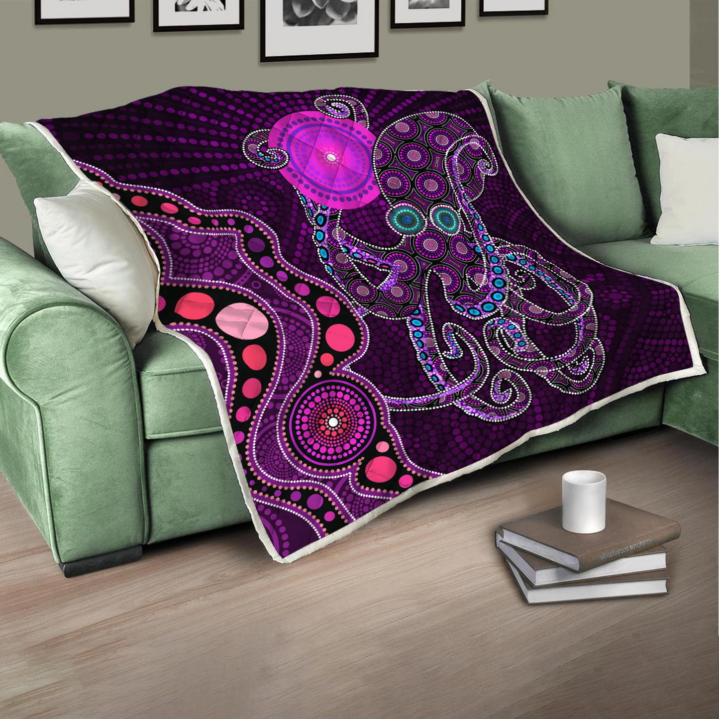 Aboriginal Decors Australian Gifts Purple Octopus Quilt