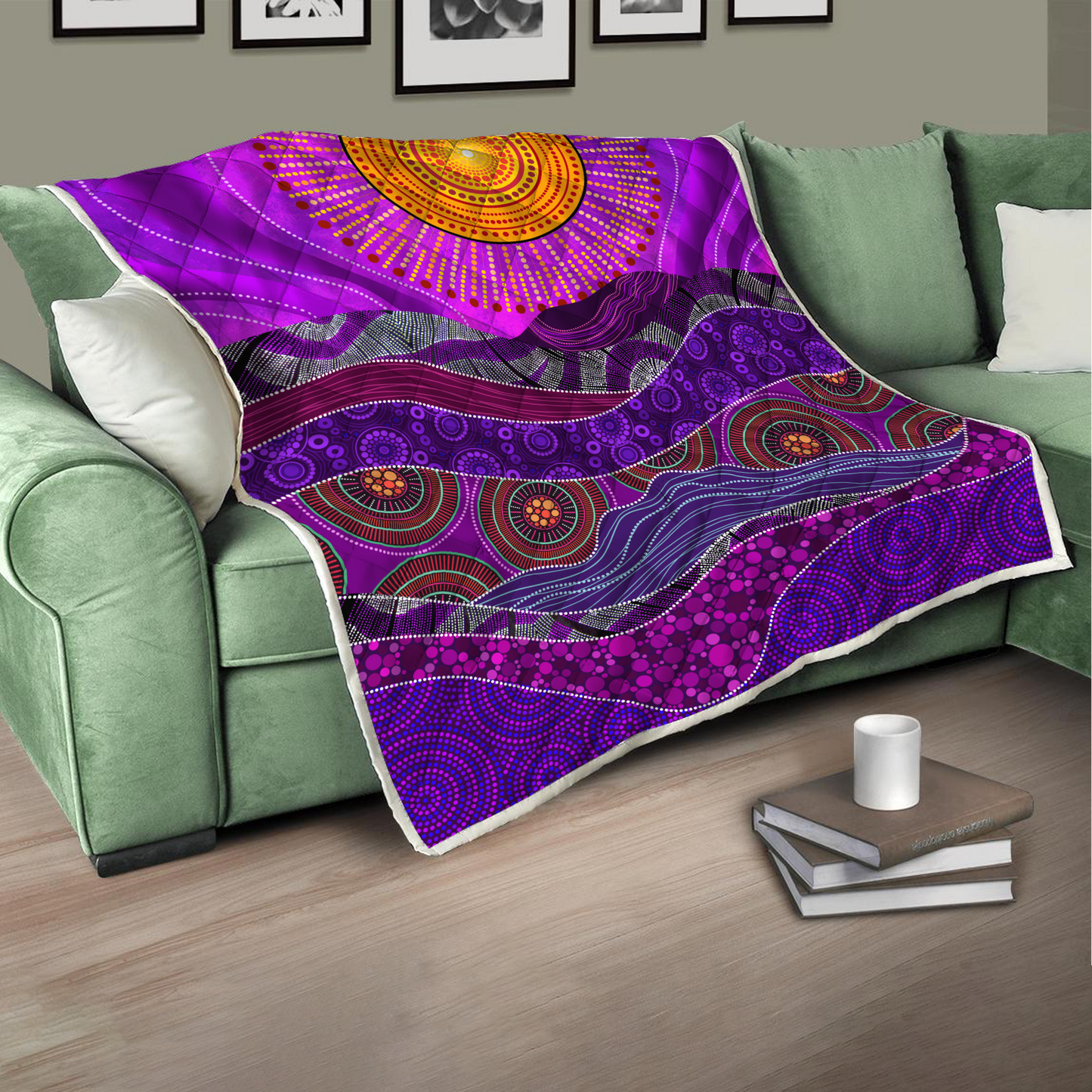 Aboriginal Decors Australian Gifts the purple sun Quilt