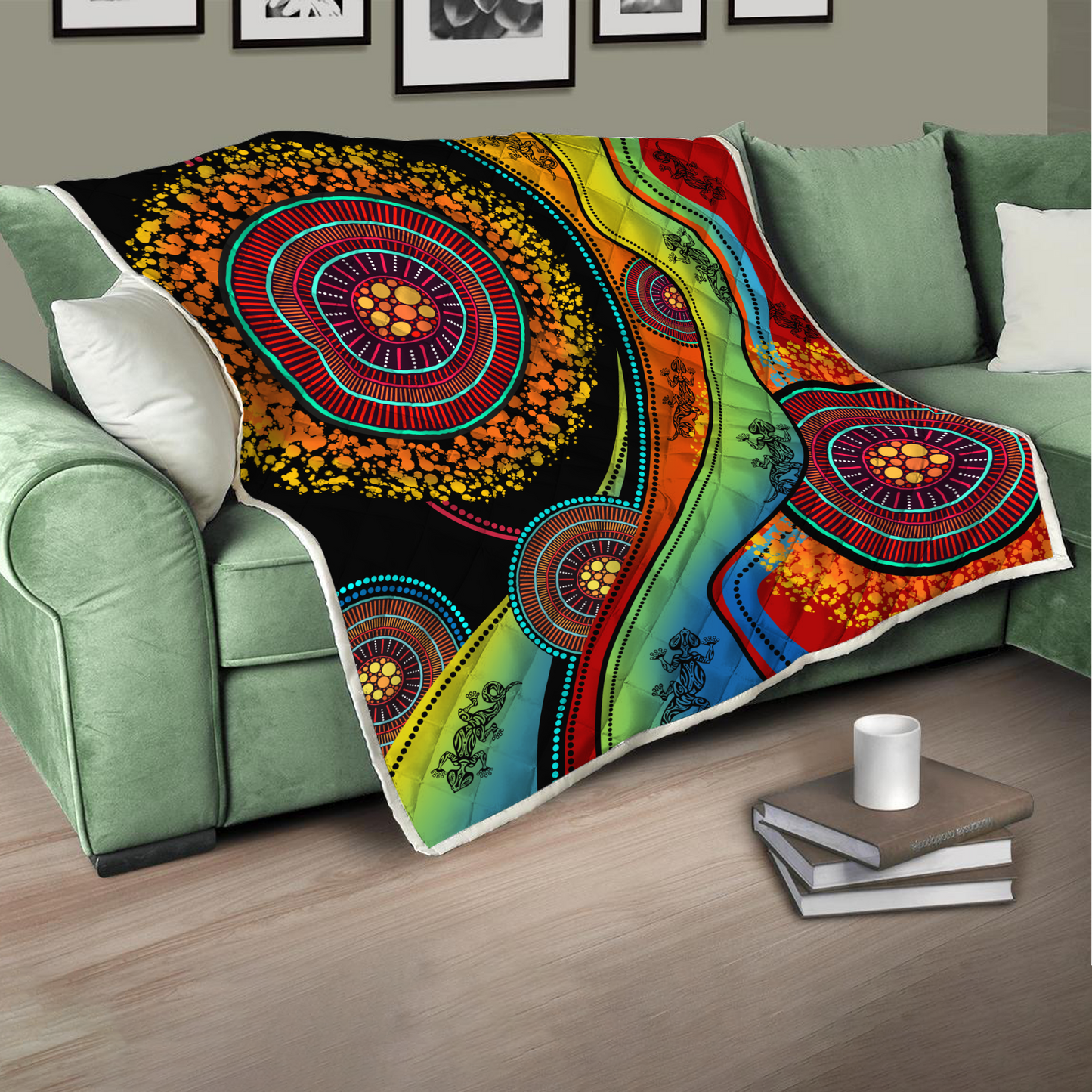 Aboriginal Decors Australian Gifts Lizards Dreamtime Quilt