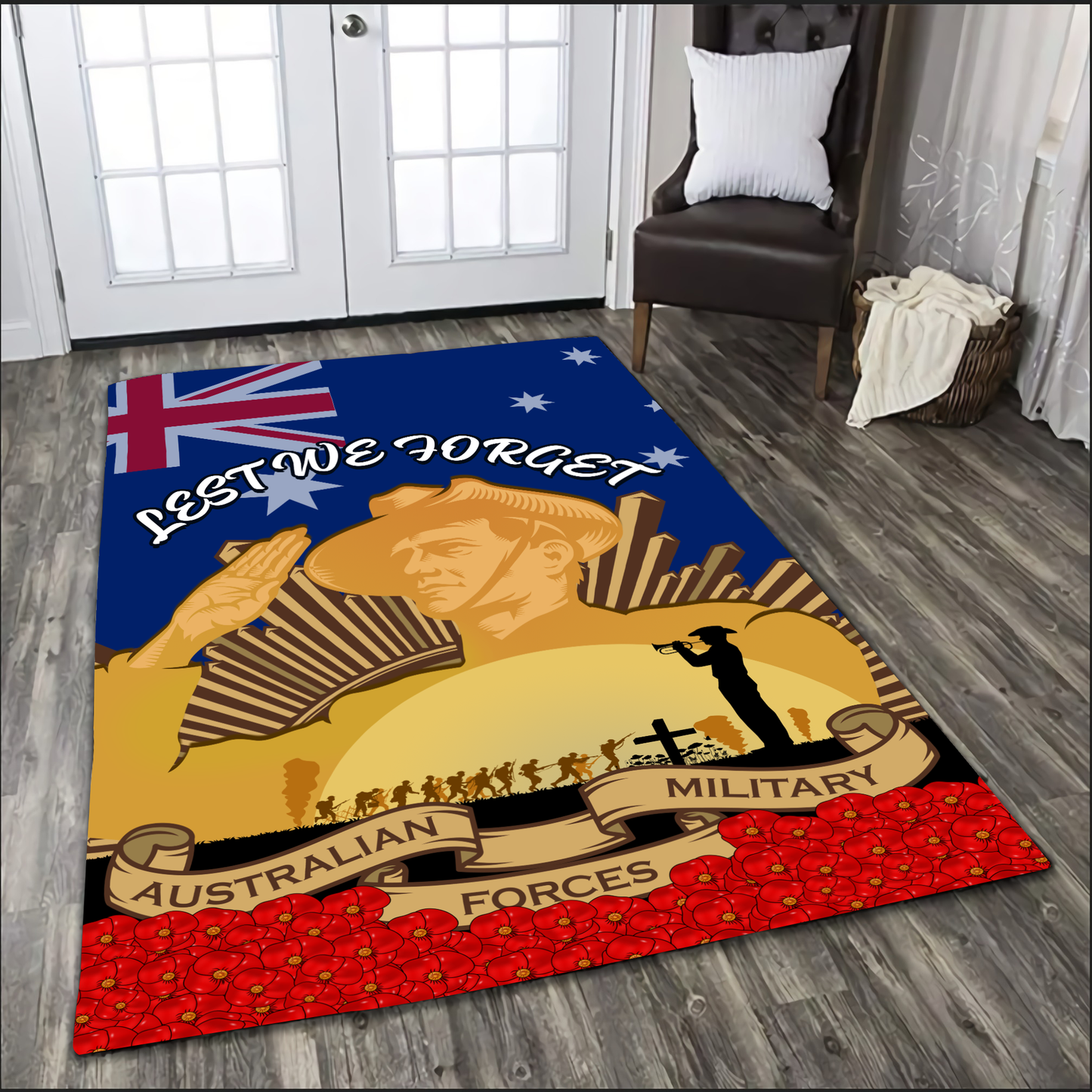 Anzac Day Lest We Forget 3D Home Decor Rug