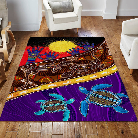 Aboriginal Culture Painting Art Colorful 3D Design Rug