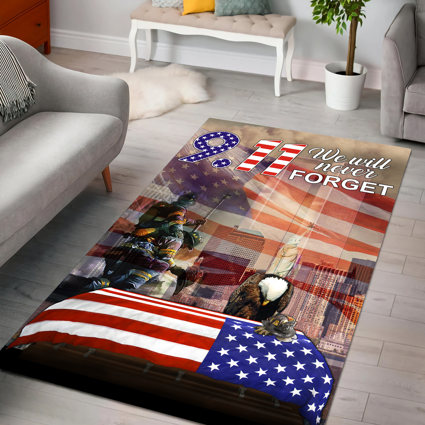 Respectful Firefighter Premium Rug