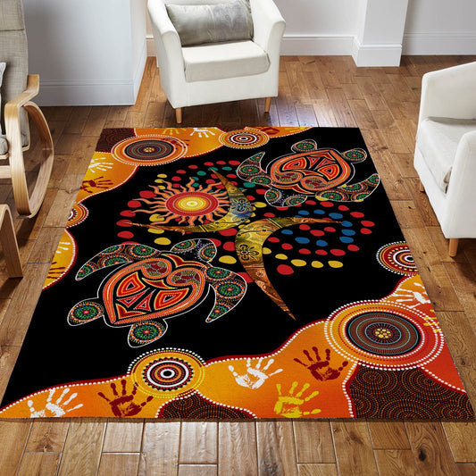 Aboriginal Naidoc Week 2021 Turtles 3D Design Rug