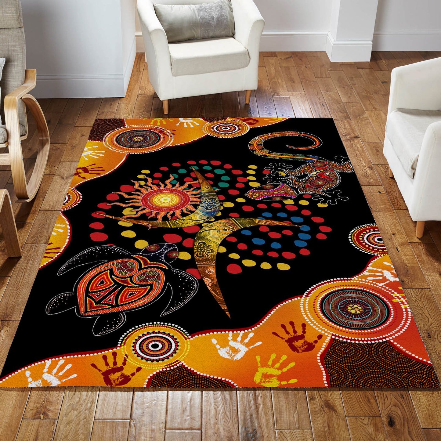 Aboriginal Naidoc Week 2021 Turtle Lizard 3D Design Rug