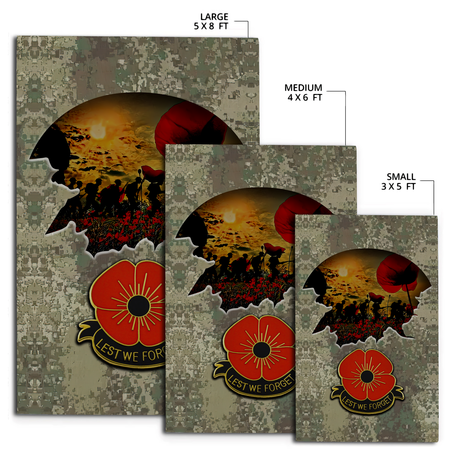 Anzac Day Lest We Forget 3D Home Decor Rug