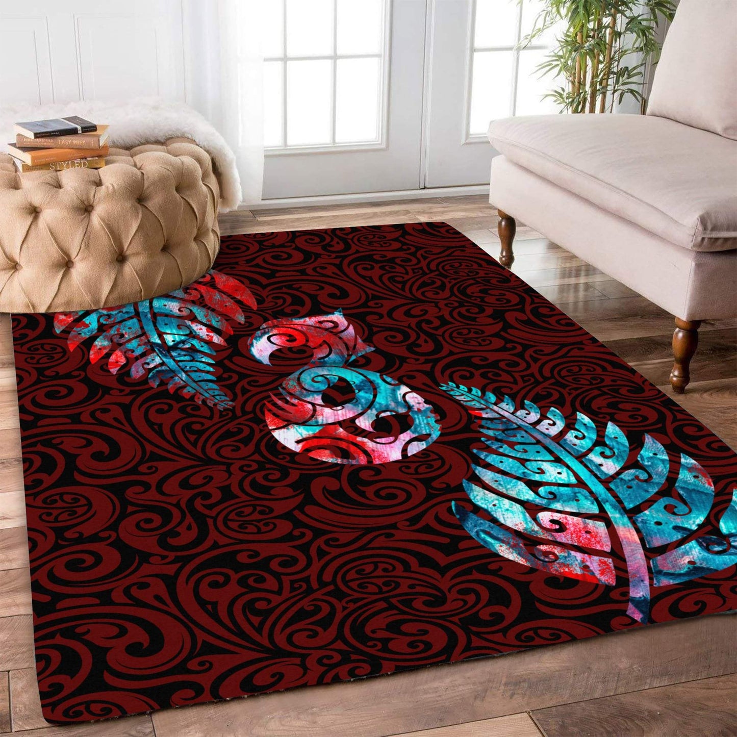 Aotearoa Maori Silver Fern Manaia Vibes Rug ML