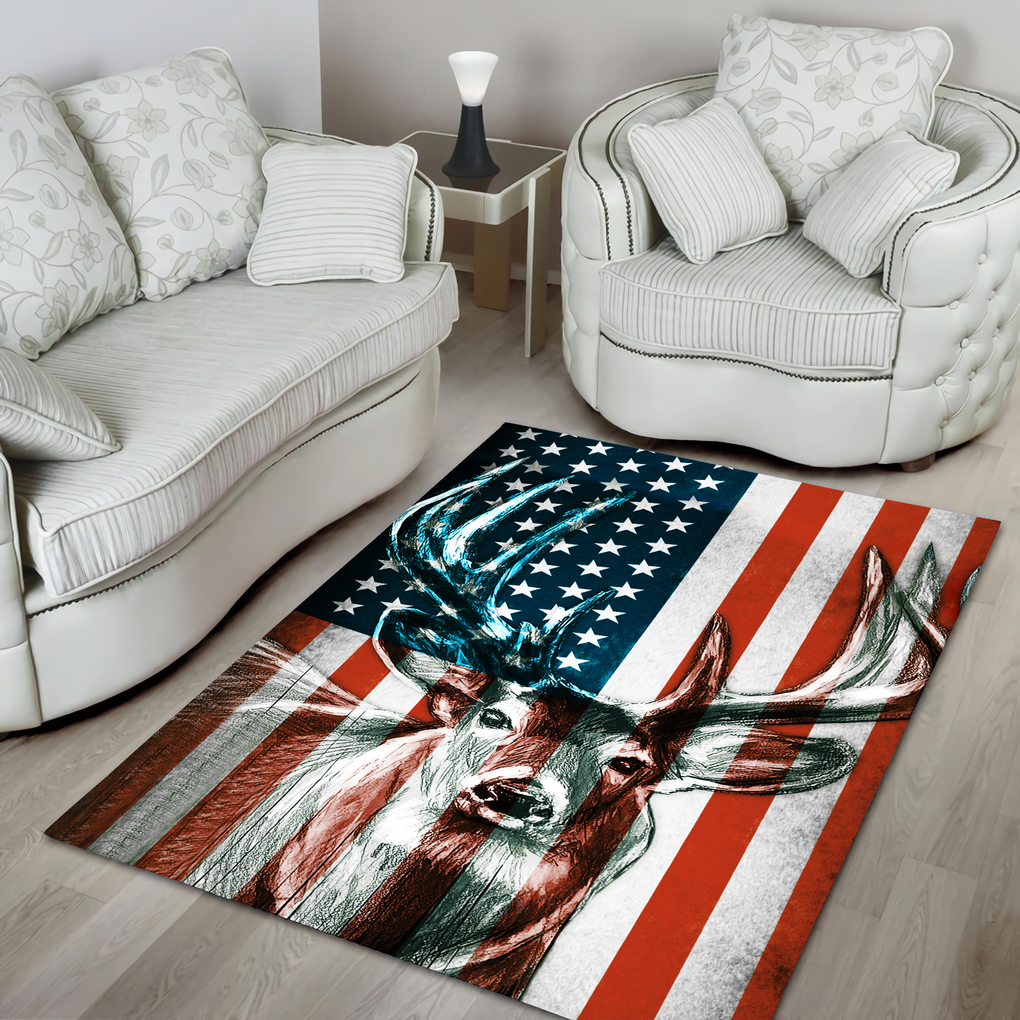 US Deer 3D All Over Printed Rug