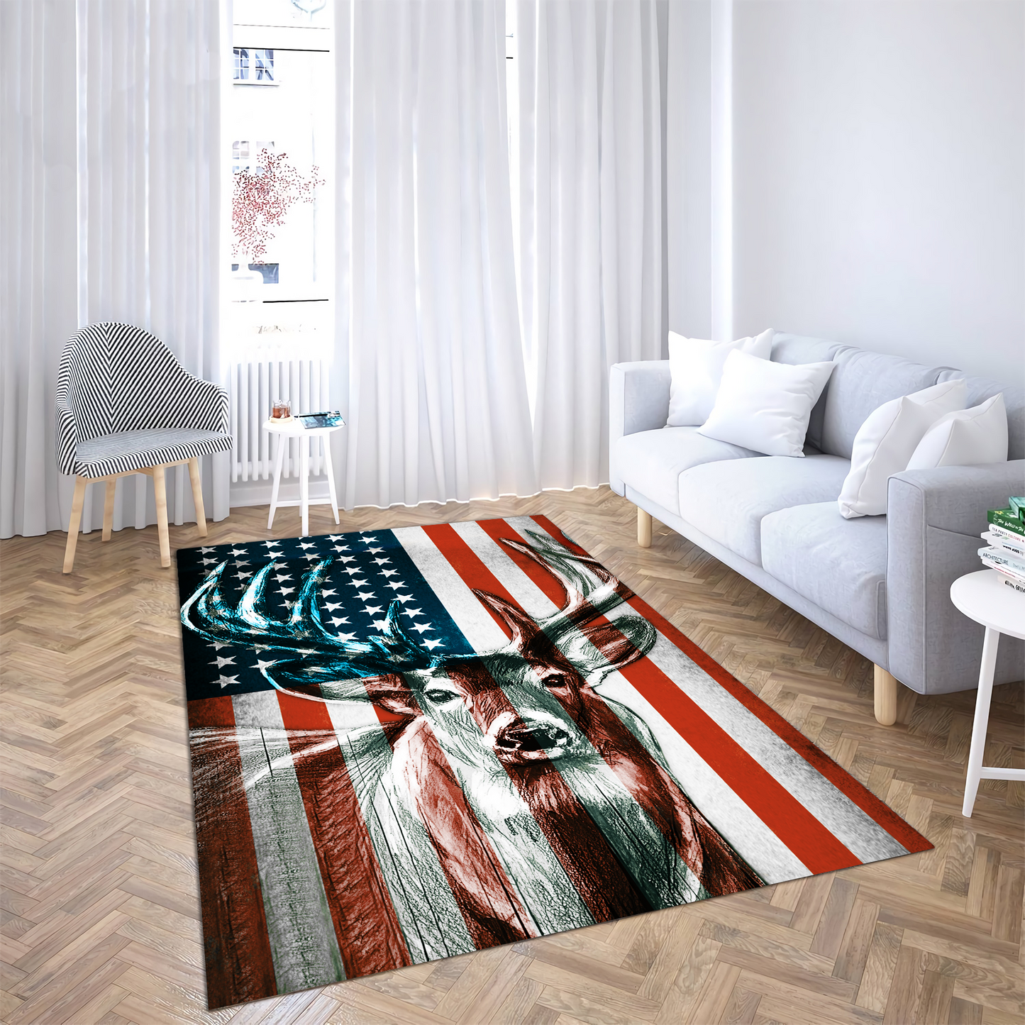 US Deer 3D All Over Printed Rug