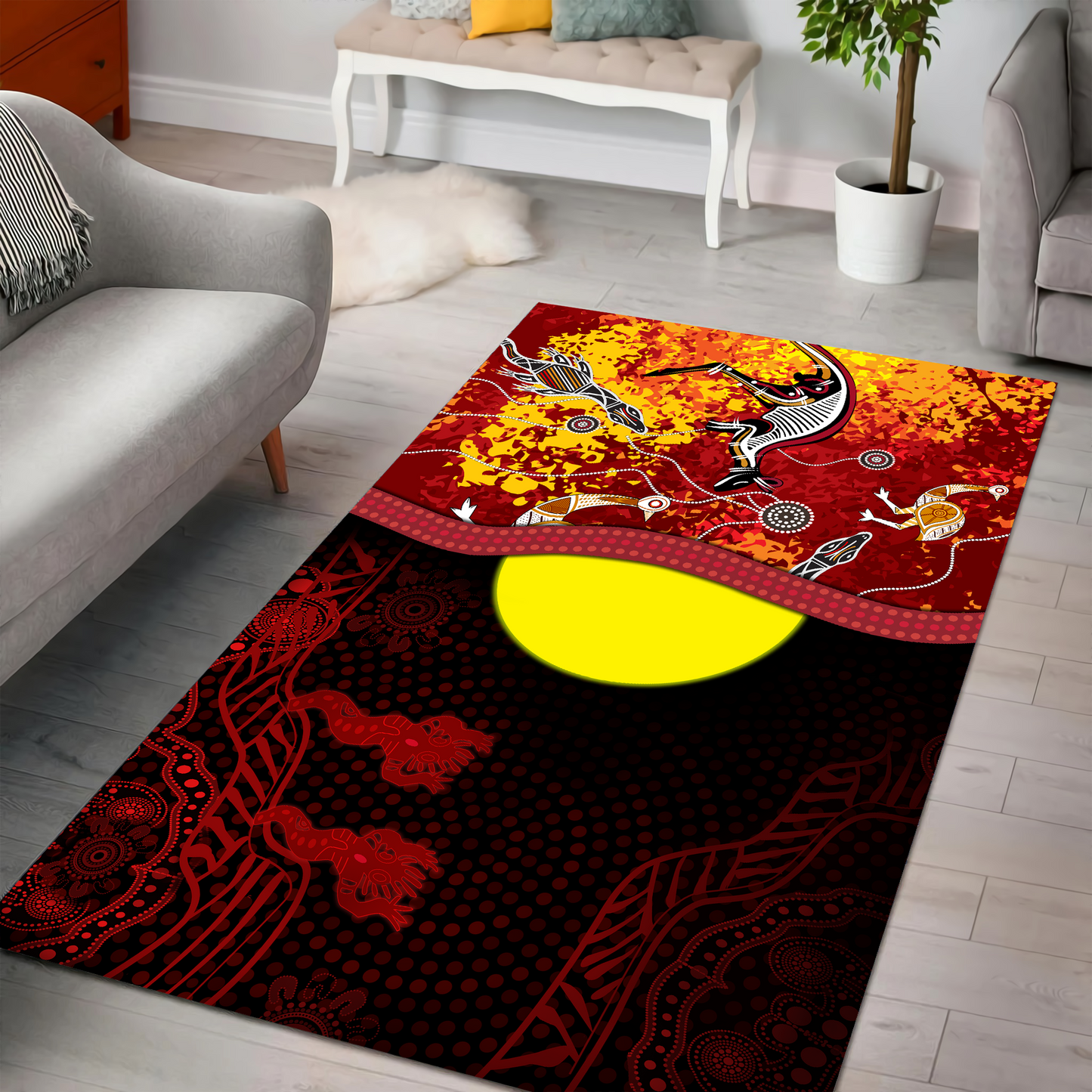 Aboriginal Australian Indigenous Culture Painting Rug TN