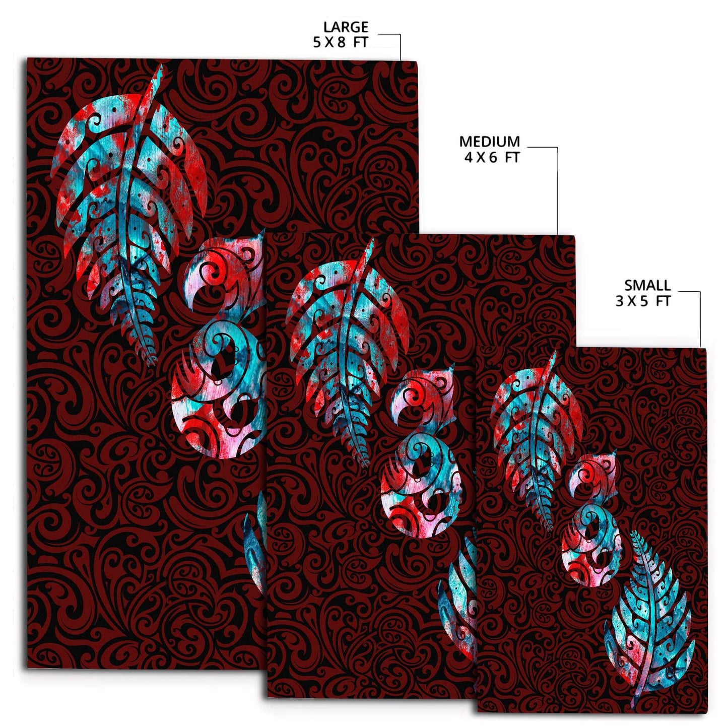 Aotearoa Maori Silver Fern Manaia Vibes Rug ML