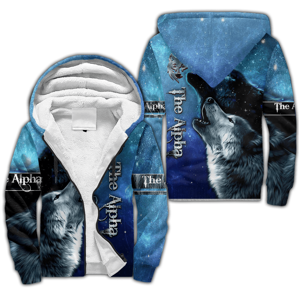 The Alpha Wolf 3D All Over Printed Unisex Deluxe Hoodie ML