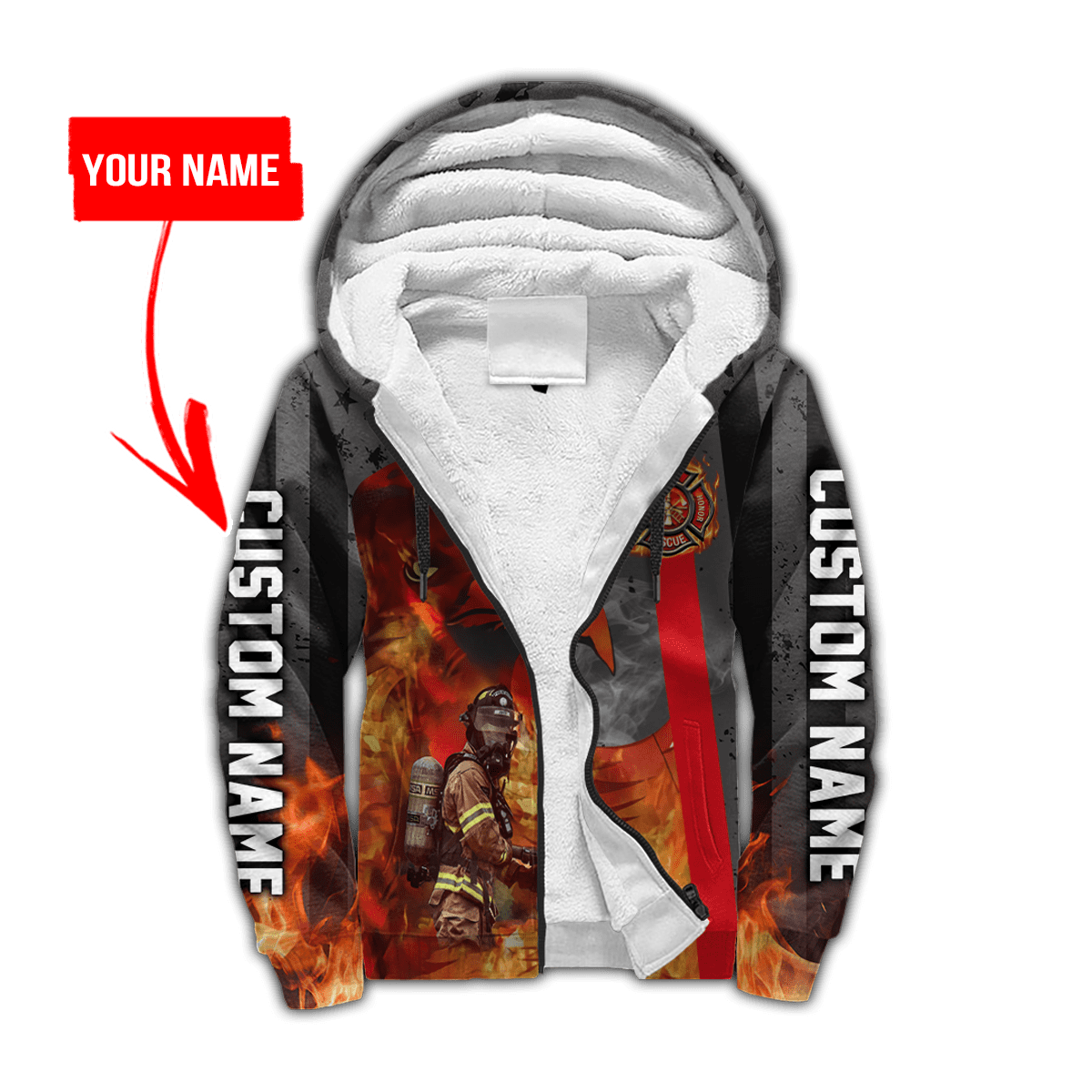 Customize Name Firefighter 3D All Over Printed Unisex Shirts