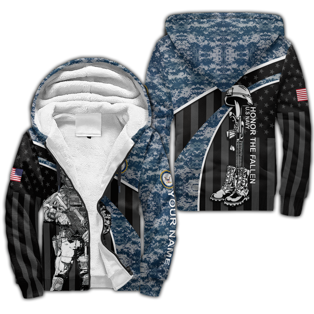 American US Namy Personalize 3D All Over Unisex Hoodie