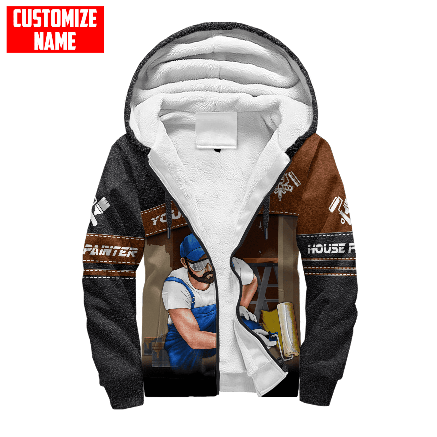 Tmarc Tee Personalized Name Painter 3D All Over Printed Unisex Shirts Leather Texture