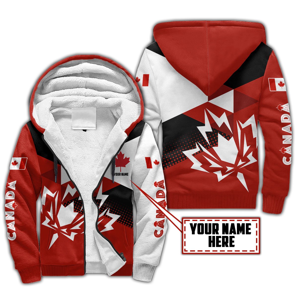 Canada Day No22 Personalized Maple Leaf Pullover Premium Unisex Hoodie