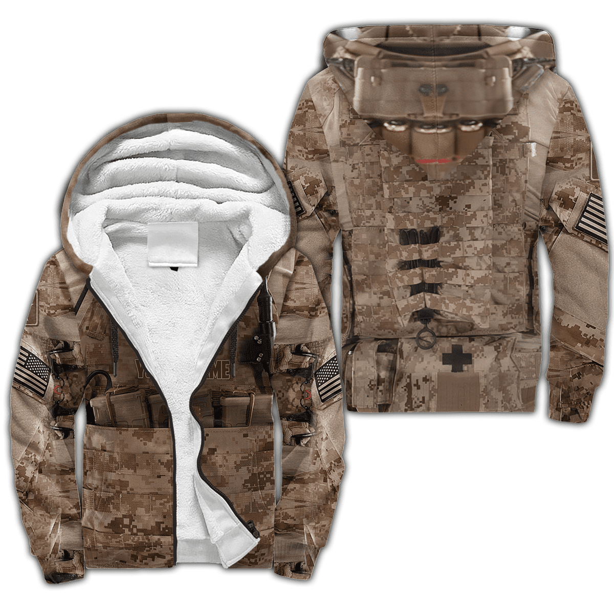 US Army Veteran Camo 3D Over Printed