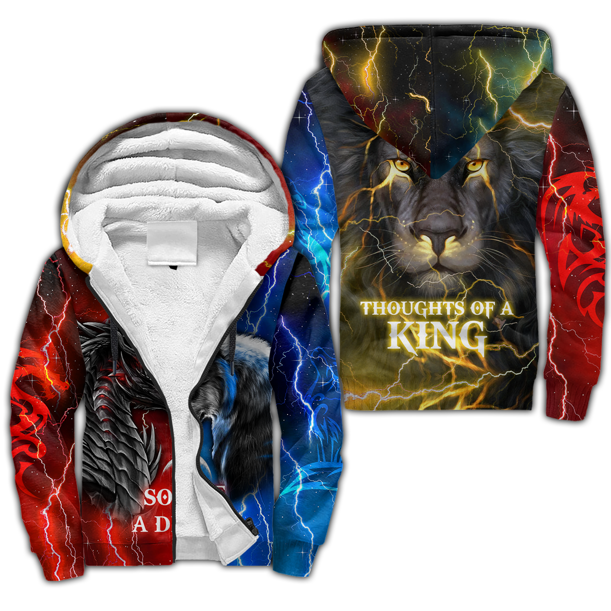 The Power Of Three Souls Dragon Wolf Lion 3D All Over Printed Unisex Shirts