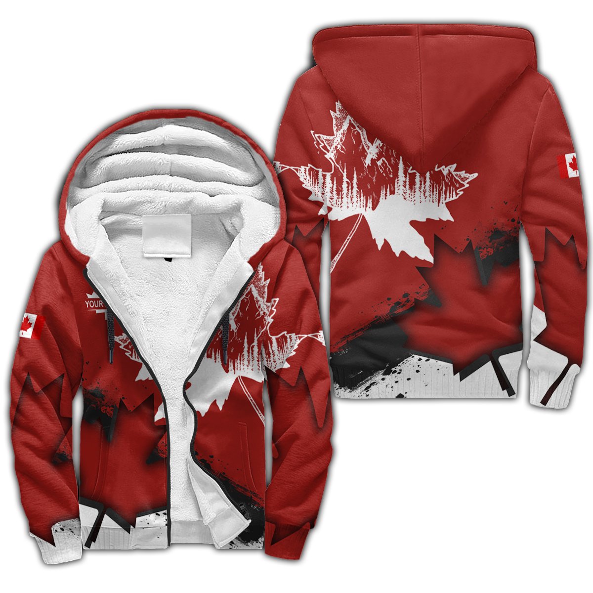 Canada Day No30 Personalized Name Pullover Premium Unisex Hoodie