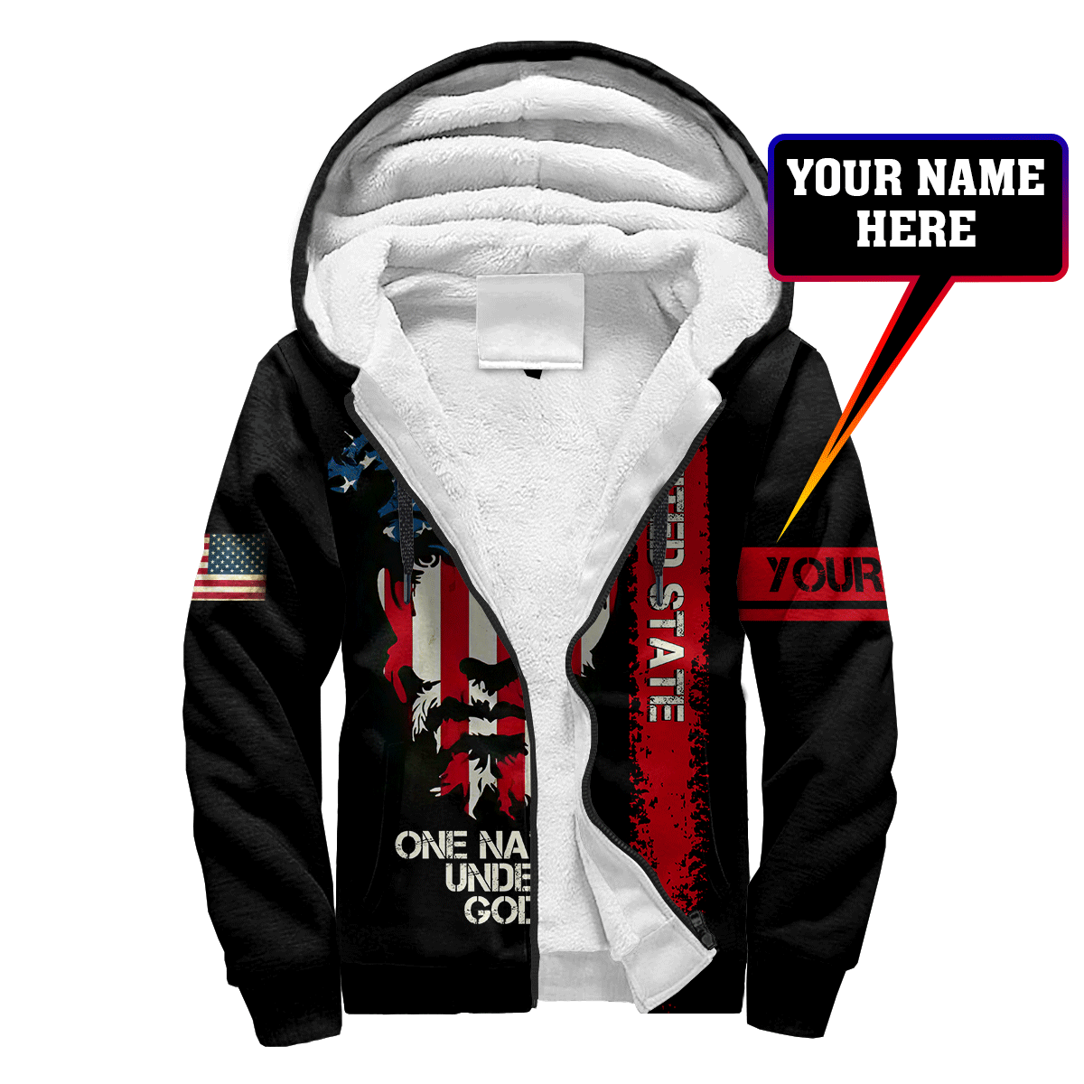 American One Nation Personalized Unisex Hoodie ML