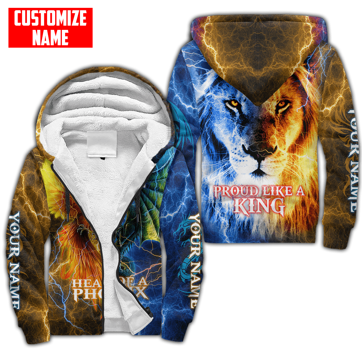 The Power Of Three Souls Dragon Phoenix Lion 3D All Over Printed Unisex Shirts