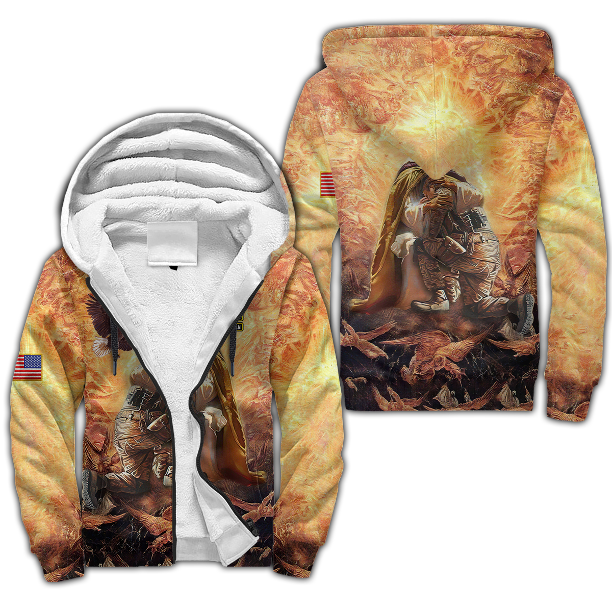 US Army Veteran Jesus 3D All Over Printed Unisex Shirts