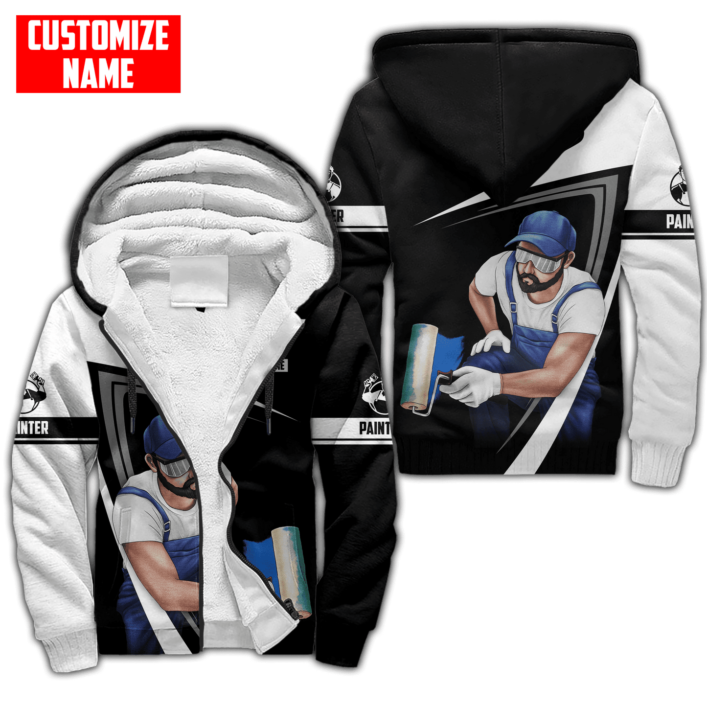 Tmarc Tee Personalized Name Painter 3D All Over Printed Unisex Black Shirts 