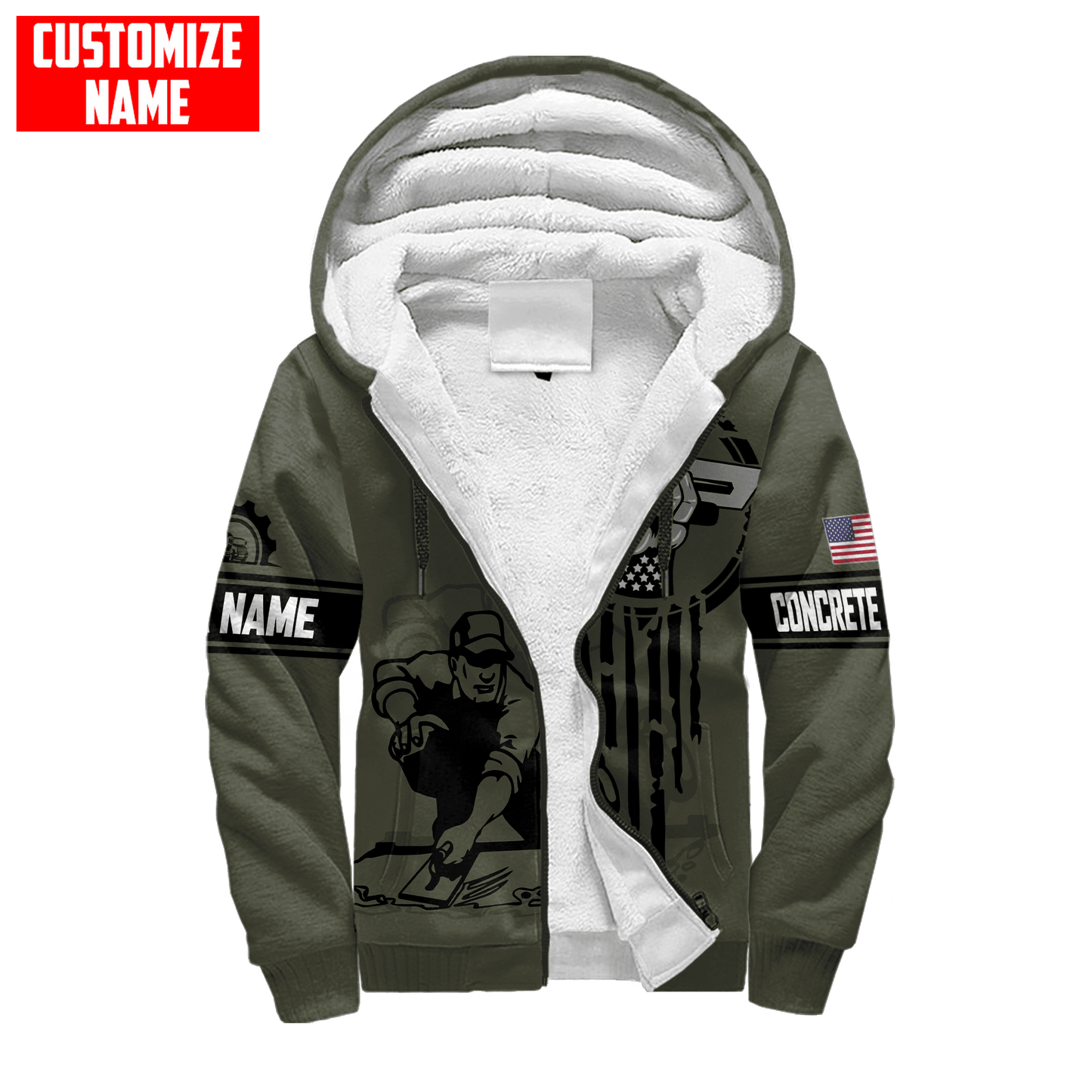 US Concrete Finisher Tool Pride Custom name 3D Printed Shirts