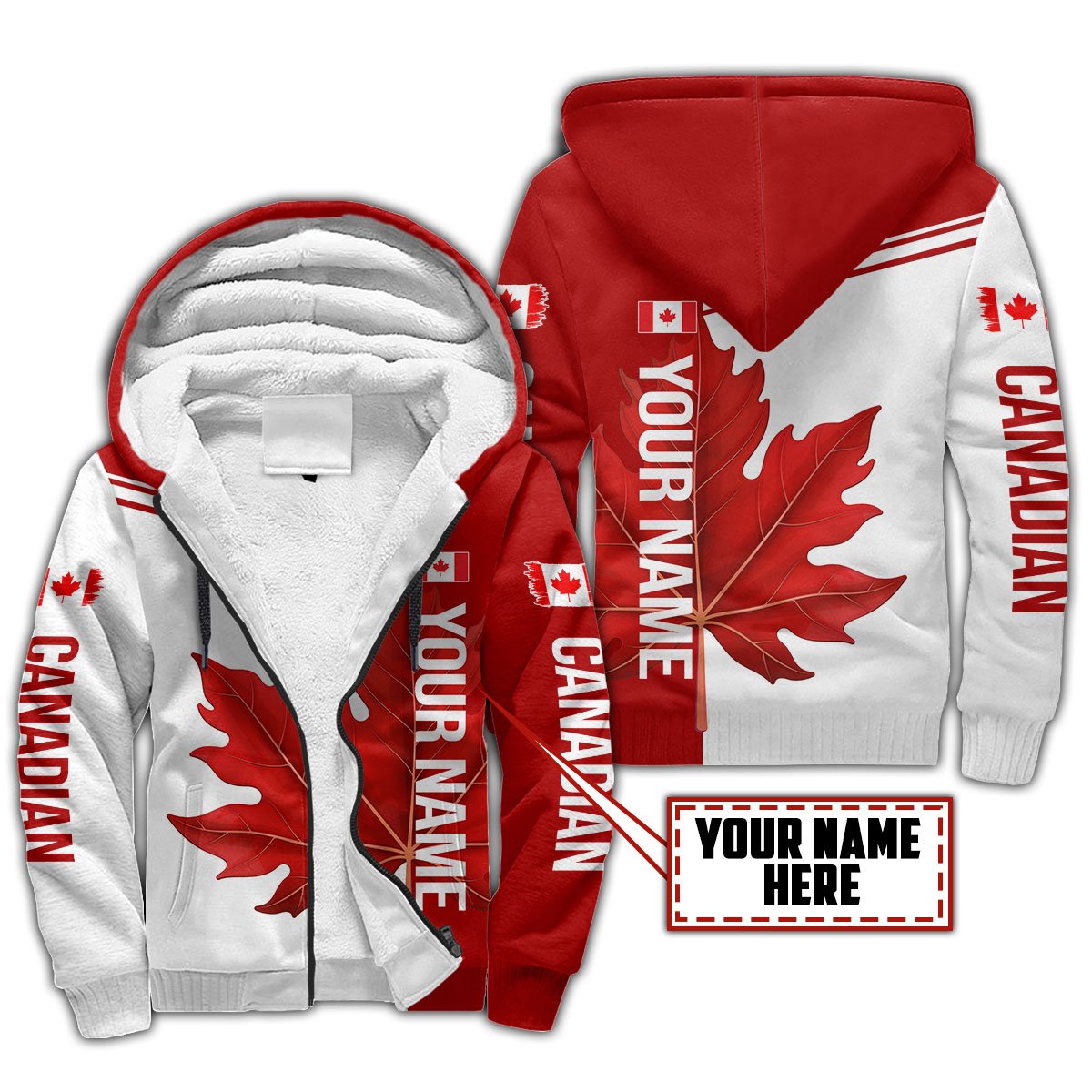Canada Day No24 Personalized Maple Leaf Pullover Premium Unisex Hoodie