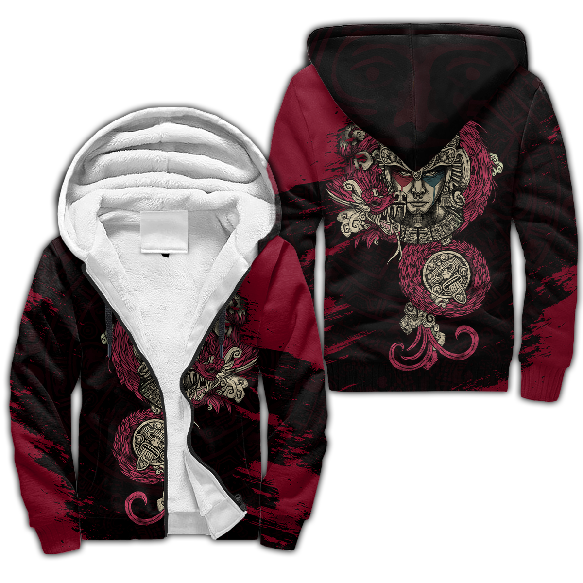 Aztec Warrior 3D All Over Printed Unisex Hoodie no2