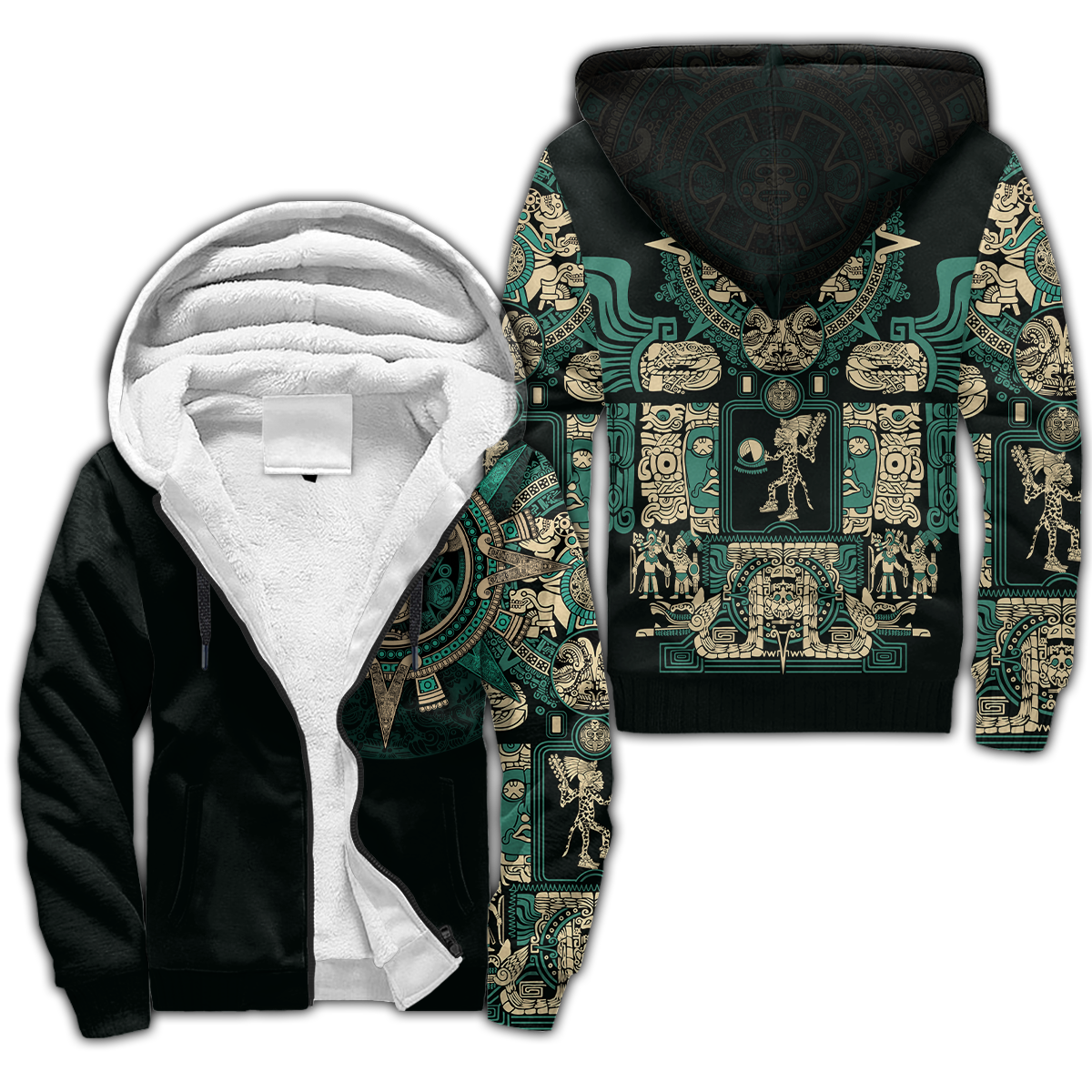 Aztec Mexican Blue 3D All Over Printed Unisex Hoodie no1