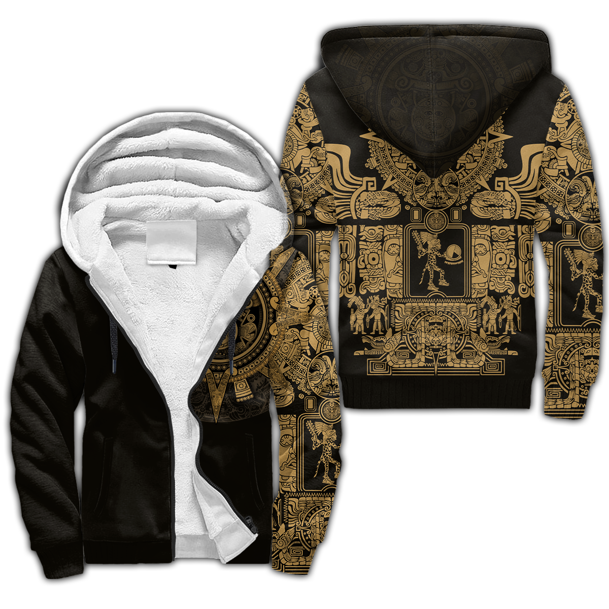 Aztec Mexican Yellow 3D All Over Printed Unisex Hoodie no2