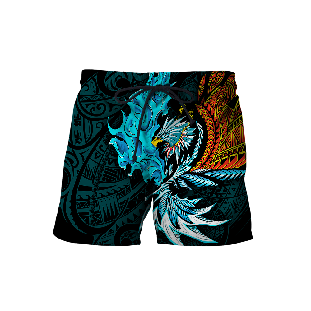 Amazing Eagle Warrior Polynesian 3D Tattoo Unisex Deluxe Hoodie ML