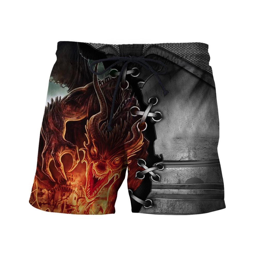 3D Tattoo and Dungeon Dragon Hoodie HAC111202-Apparel-NM-Shorts-S-Vibe Cosy™