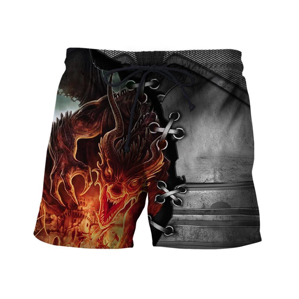 3D Tattoo and Dungeon Dragon Hoodie HAC111201-Apparel-NM-Shorts-S-Vibe Cosy™