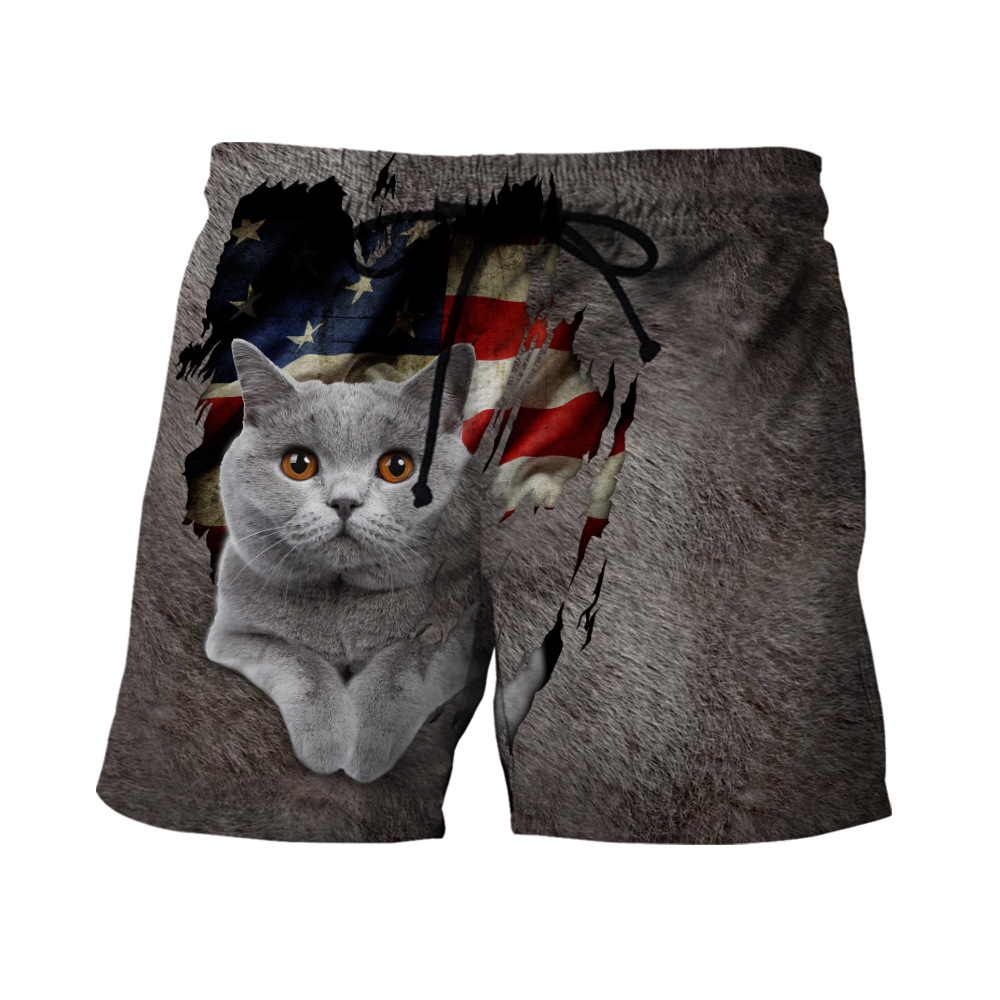 American British Shorthair cat 3D printed shirts for men and women
