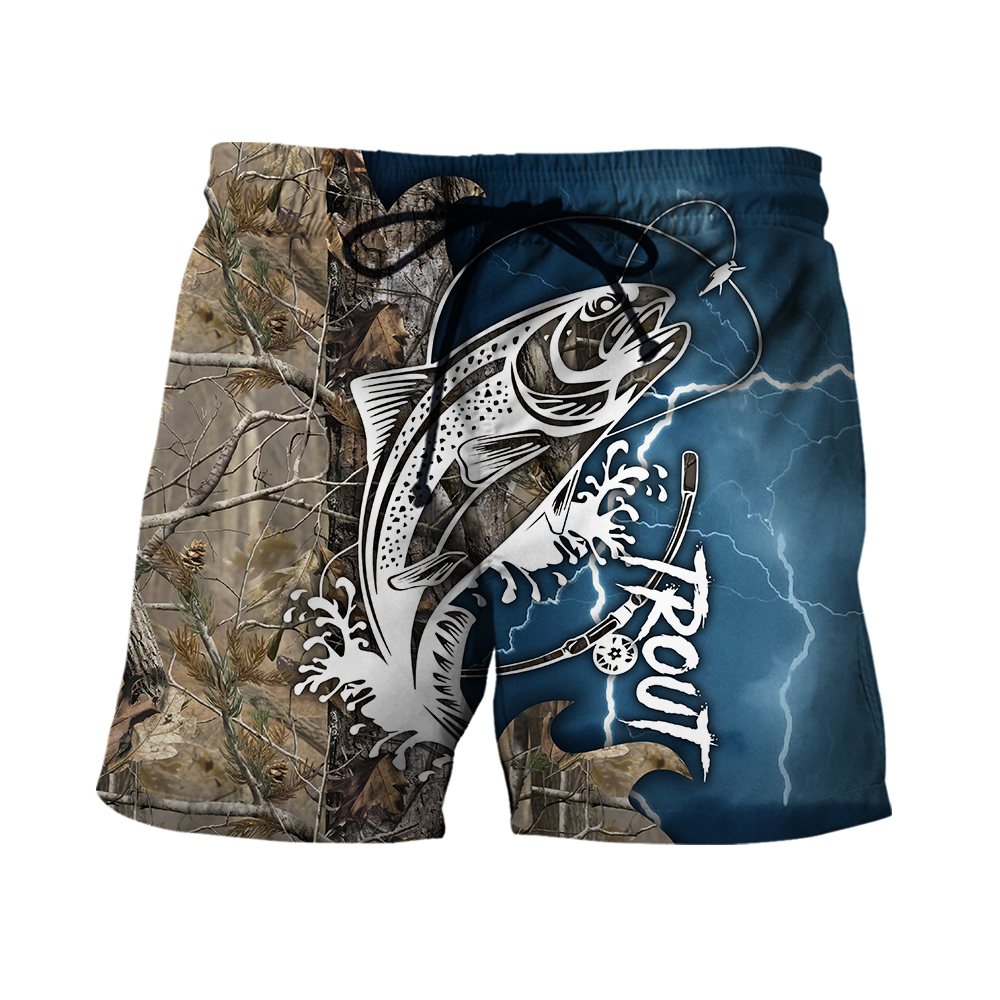 Trout Fishing Tattoo camo shirts for men and women blue color