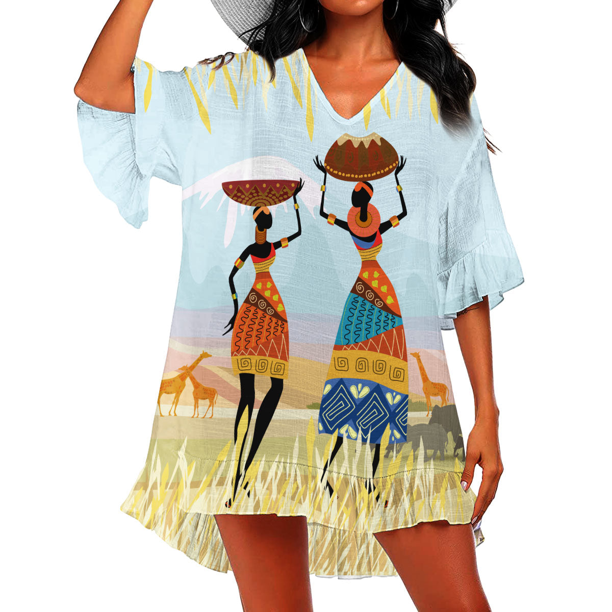 African Girl No 7 Swimsuit Cover Up NTN10072103