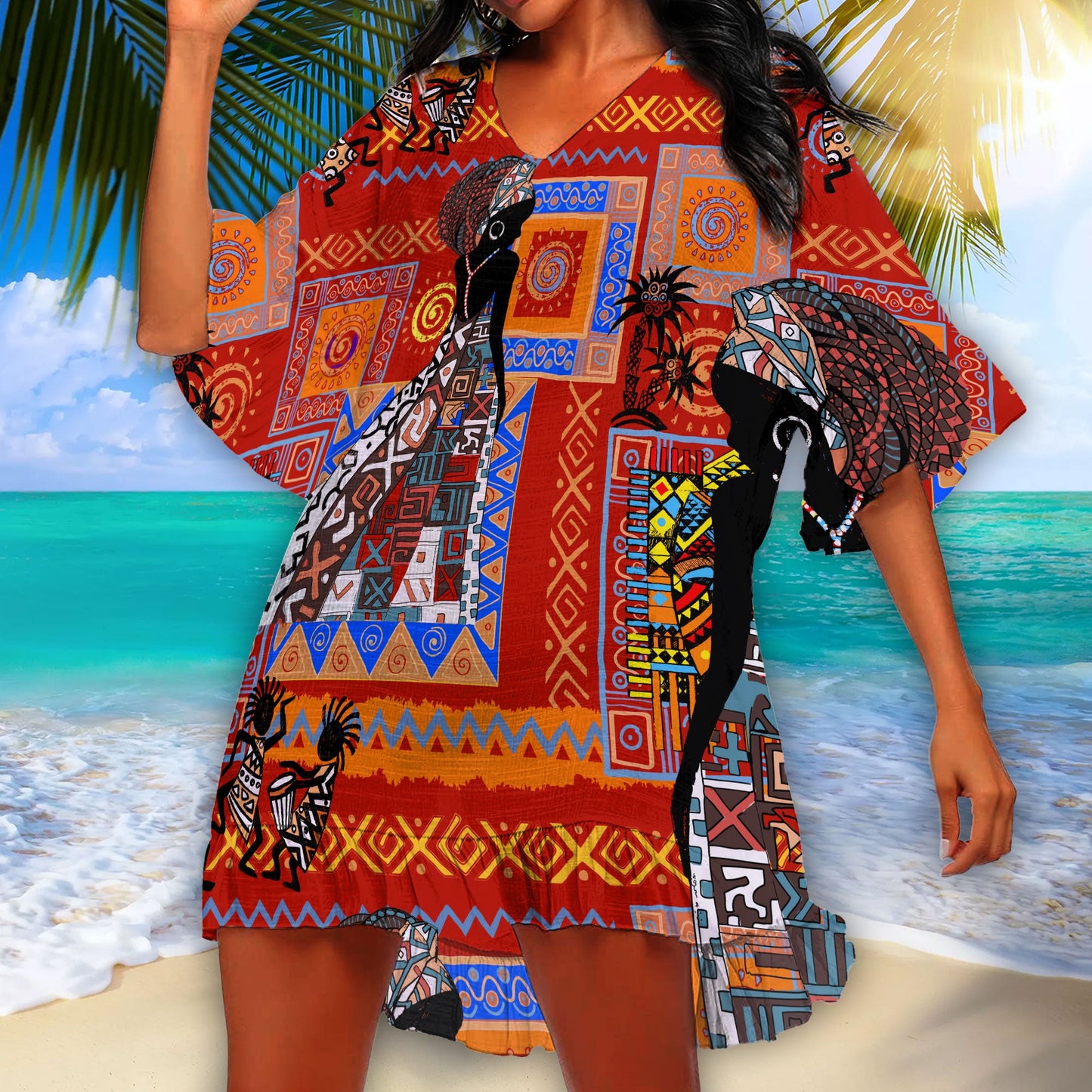 African Girl No 6 Swimsuit Cover Up NTN10072102