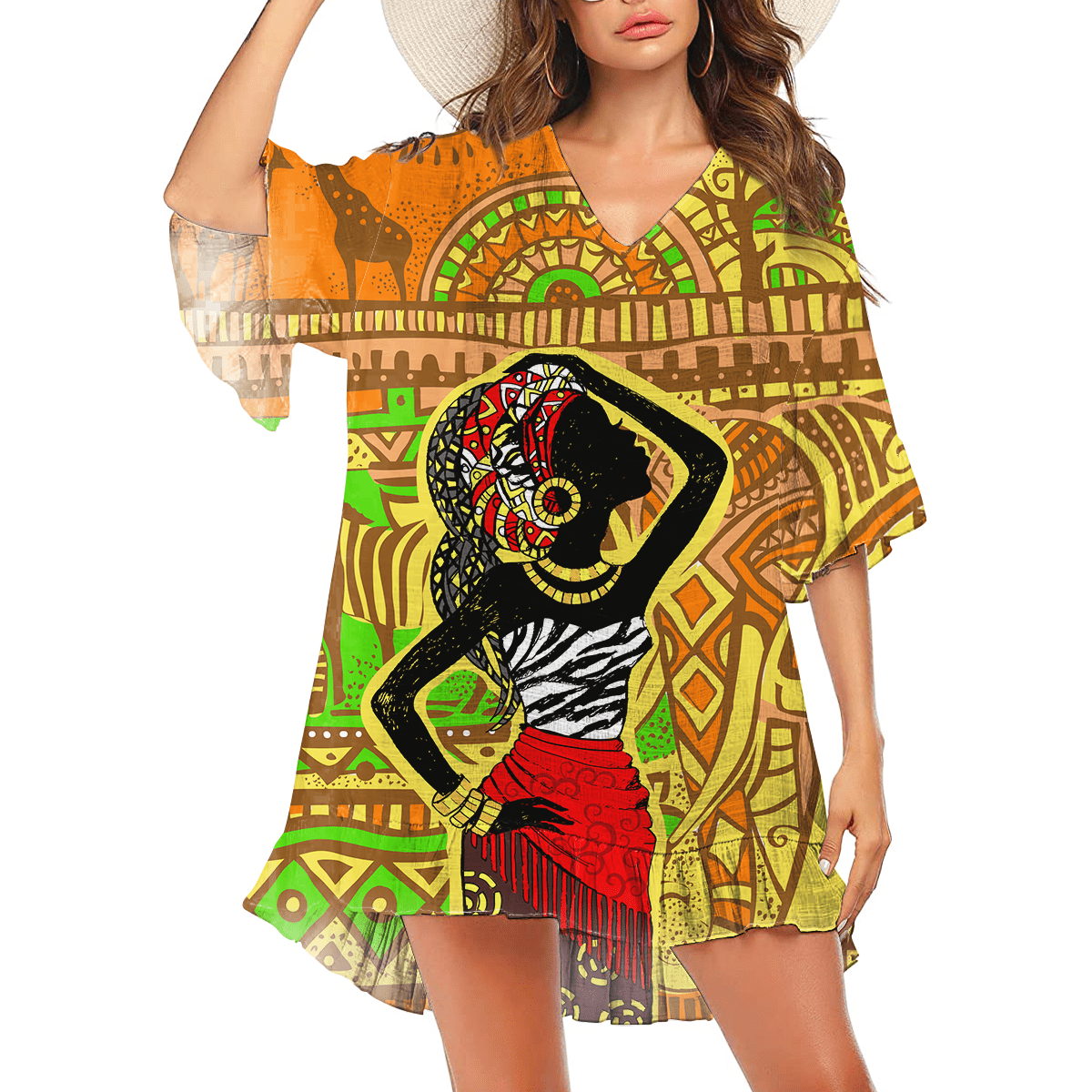 African Culture No 4 Swimsuit Cover Up