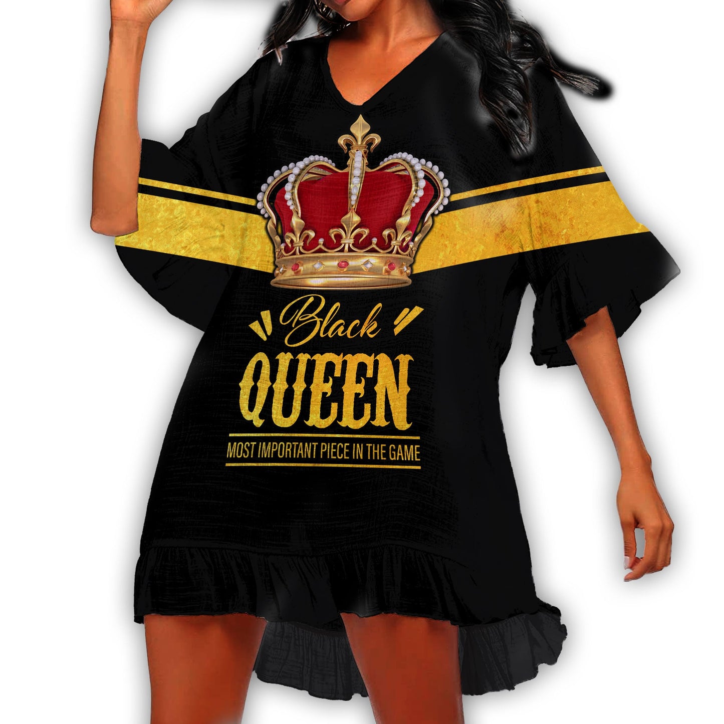 African Culture  Black King Swimsuit Cover Up ML