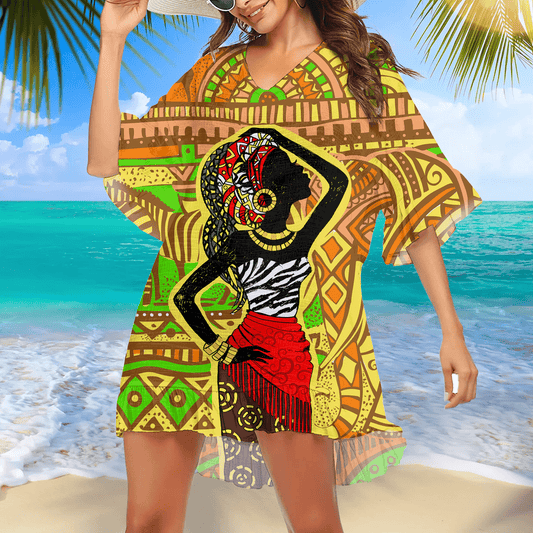 African Culture No 4 Swimsuit Cover Up