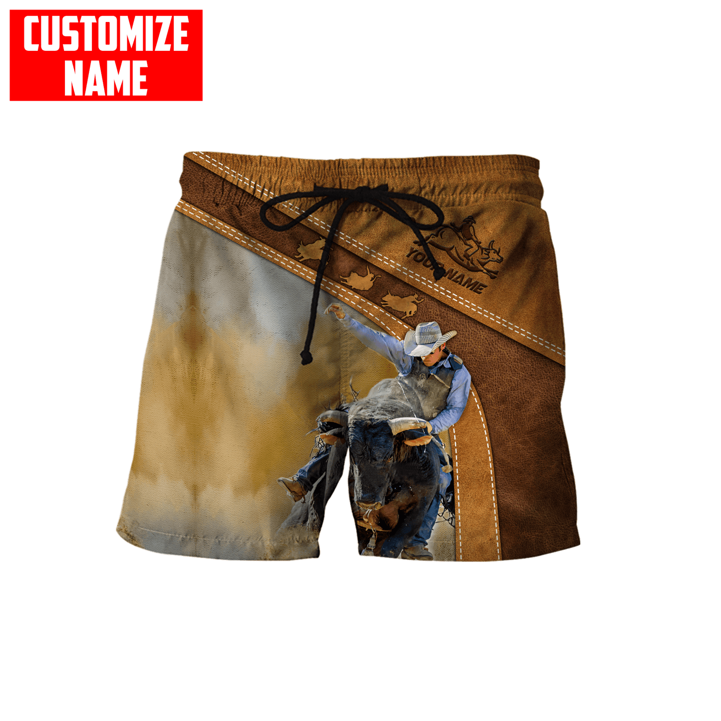 Tmarc Tee Personalized Name Bull Riding 3D All Over Printed Unisex Shirts Brown Bull Ver 2